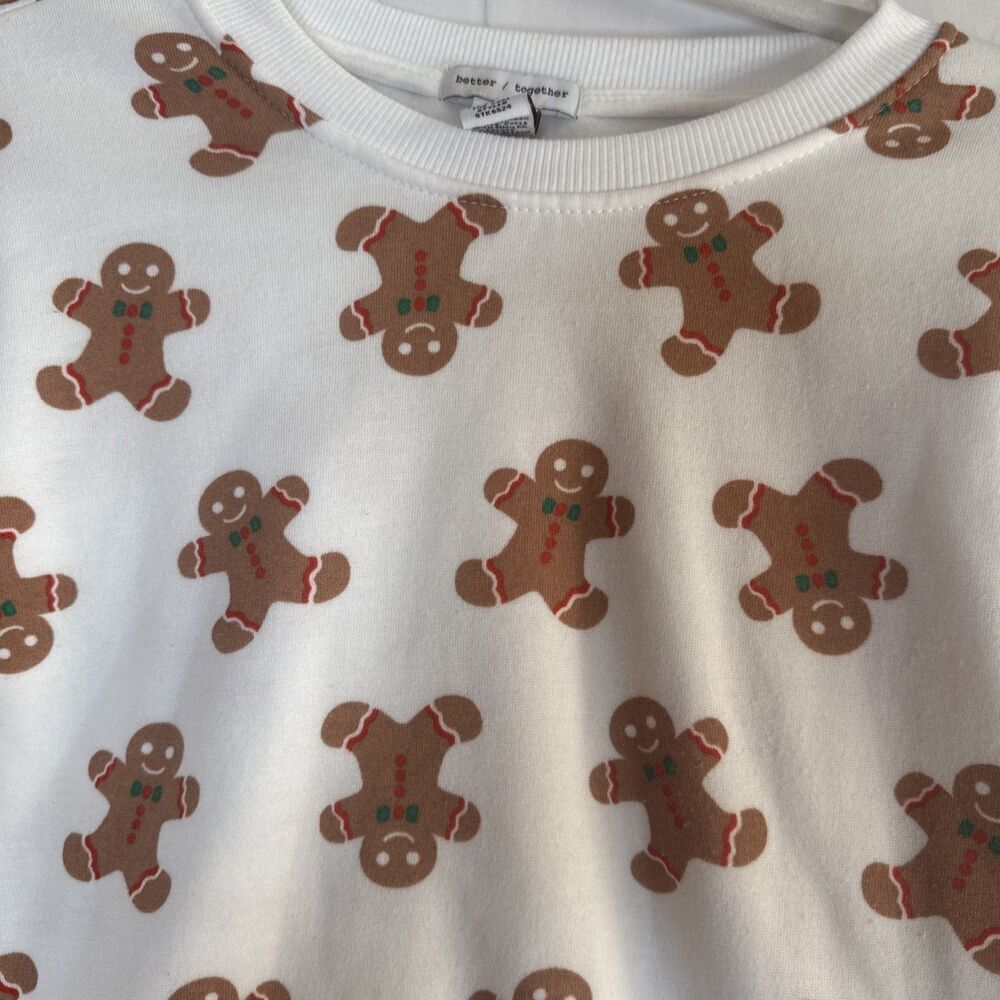 better together Gingerbread Man Sweatshirt Size Small Preowned - Picture 9 of 15